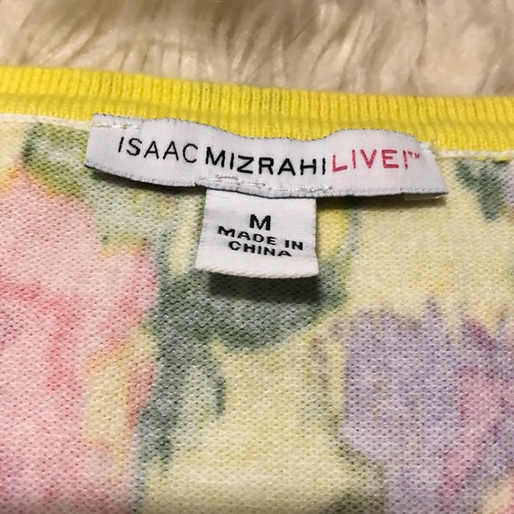 Isaac Mizrahi Watteau Rose Print Cardigan - Picture 7 of 8